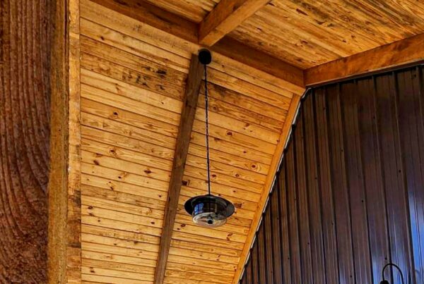 Chapel Hill Barndominium Home Pine and Cedar Porch