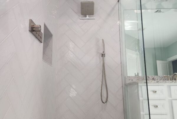 Custom Herringbone Shower Tile in Franklin, TN