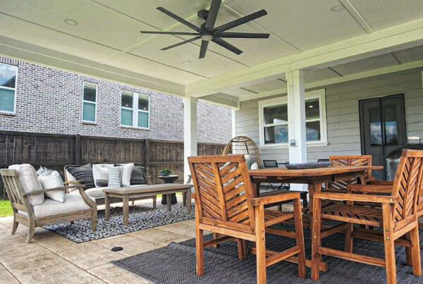 Stamped Concrete Covered Porch Addition in Thompsons Station, TN