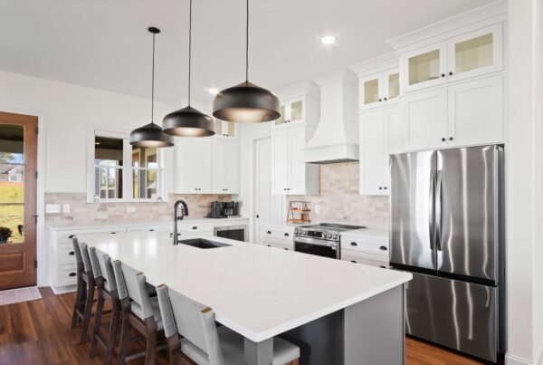 Bright White Farmhouse Kitchen in Columbia TN Custom Home